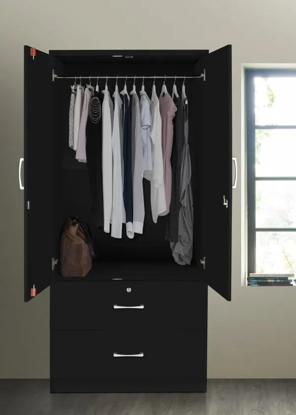 2-Door, 2-Draw Wardrobe Closet