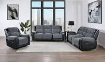 3pc Gray Power Reclining Set