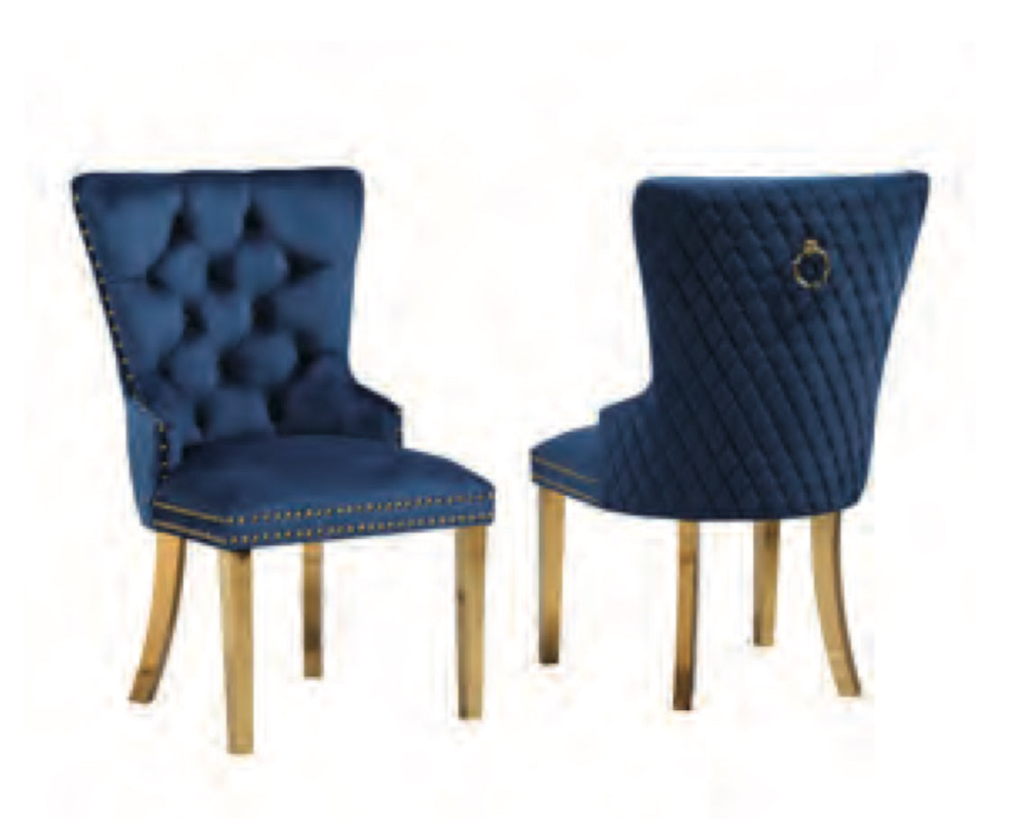 Cushion Dining Chair W/Gold Legs