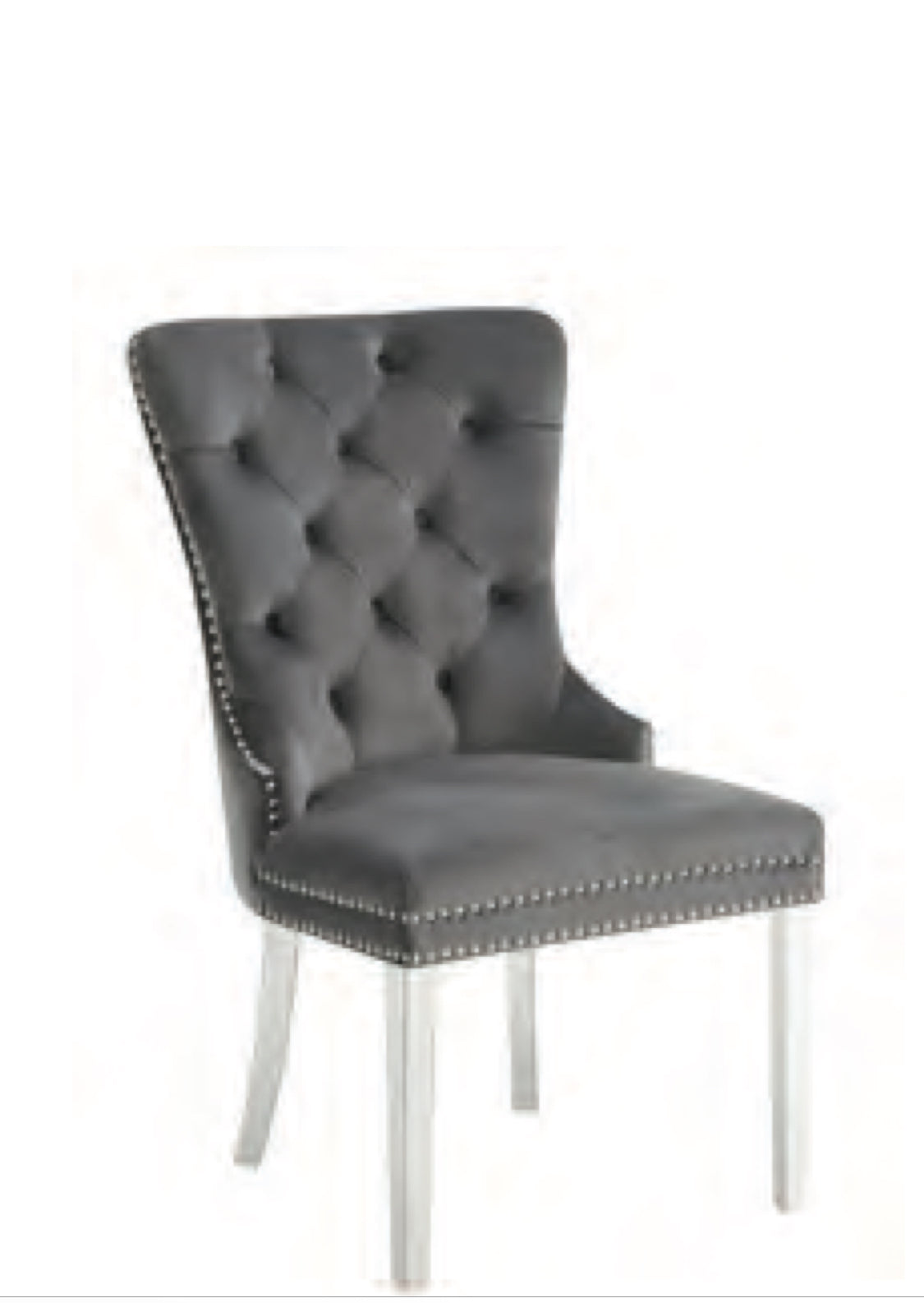 Cushion Side Dining Chair W/ Silver Legs