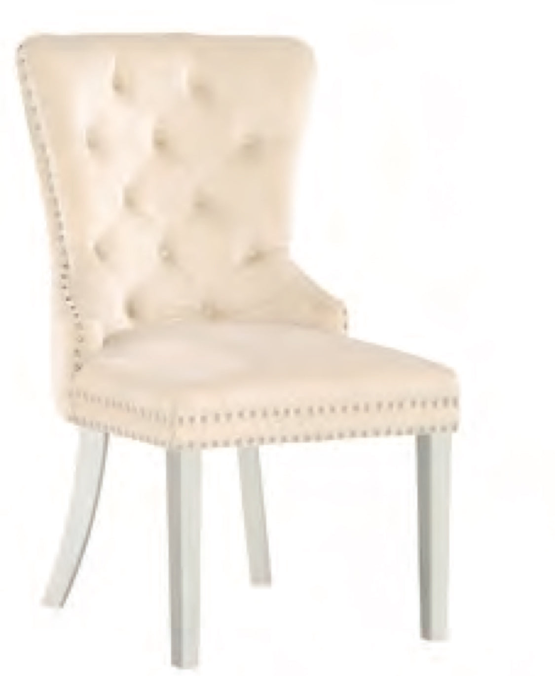 Cushion Side Dining Chair W/ Silver Legs