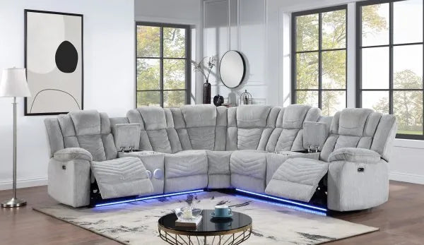 3PC Elegant LED Reclining Sectional Set