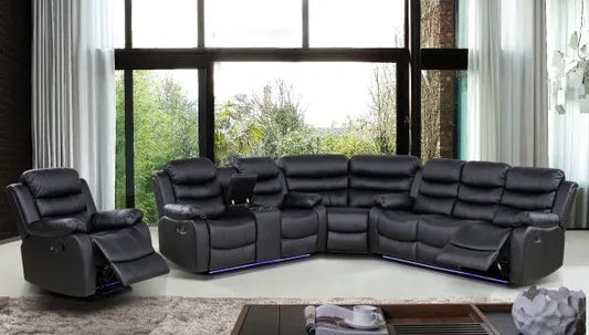 Console Reclining Sectional W/ LED