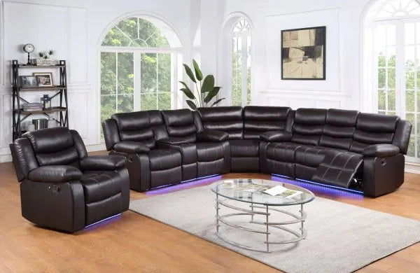 Console Reclining Sectional W/ LED