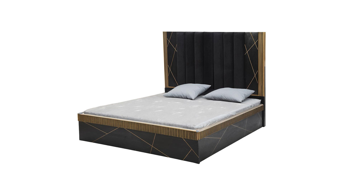 Allure Golden Sequin Bedroom Set