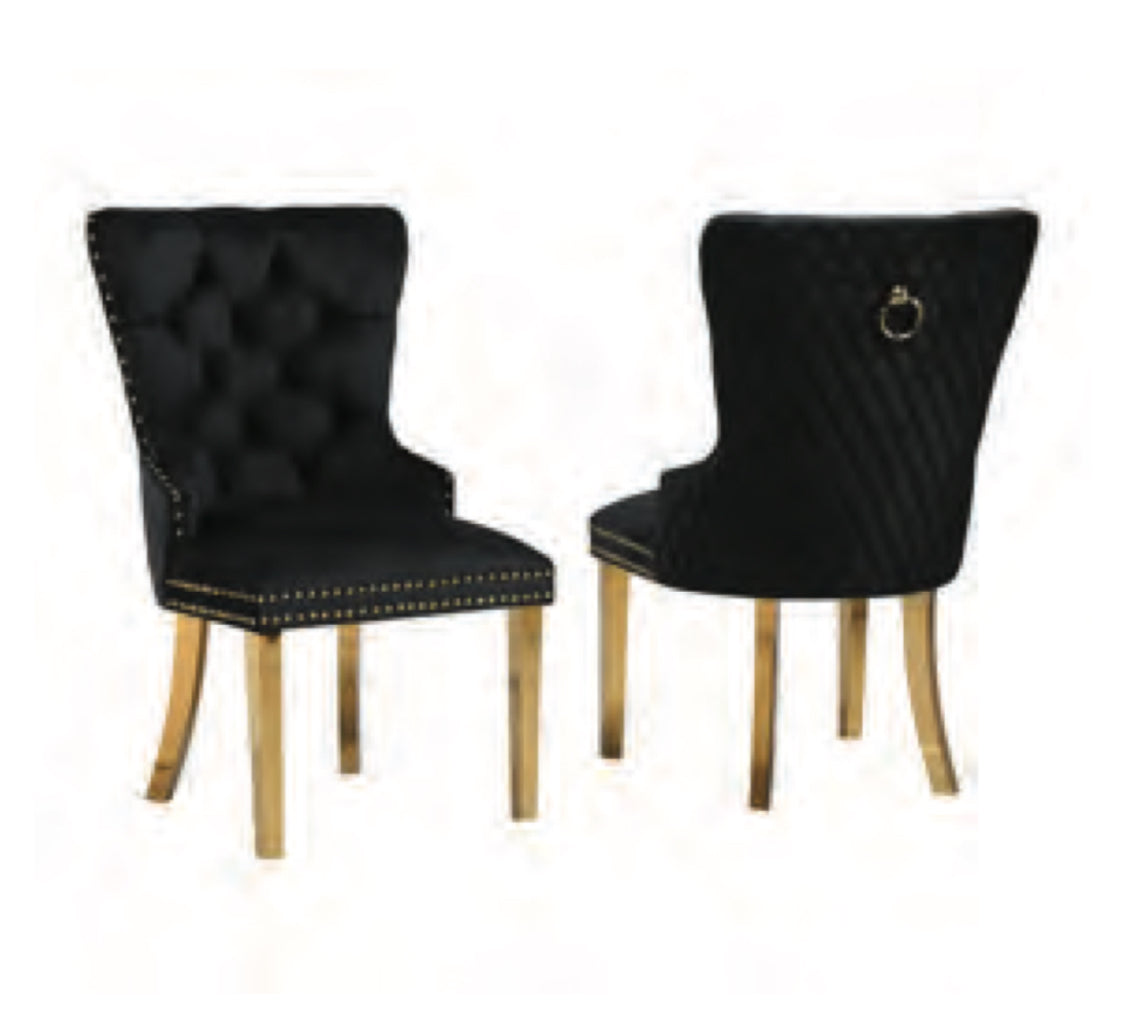 Cushion Dining Chair W/Gold Legs