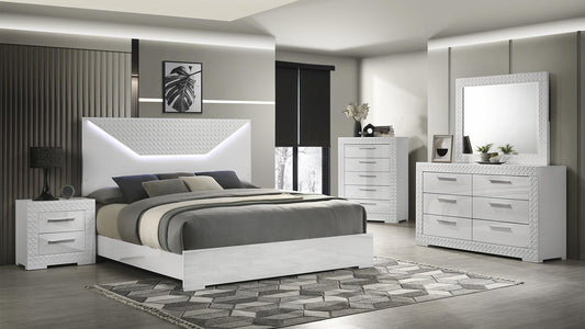 White Glossy Bedroom Set