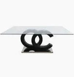 C-Shape Glass Coffee Table