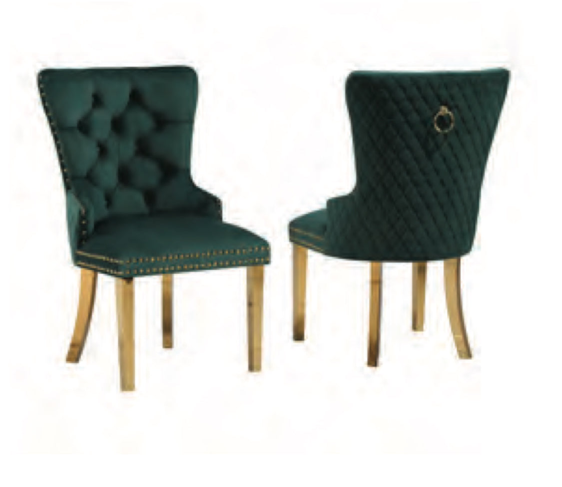 Cushion Dining Chair W/Gold Legs