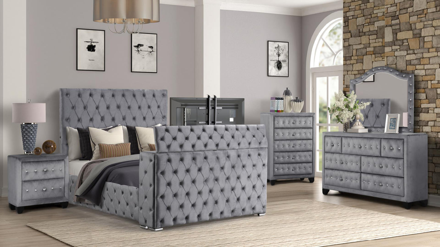 Encore Gray Entertainment Bedroom Set