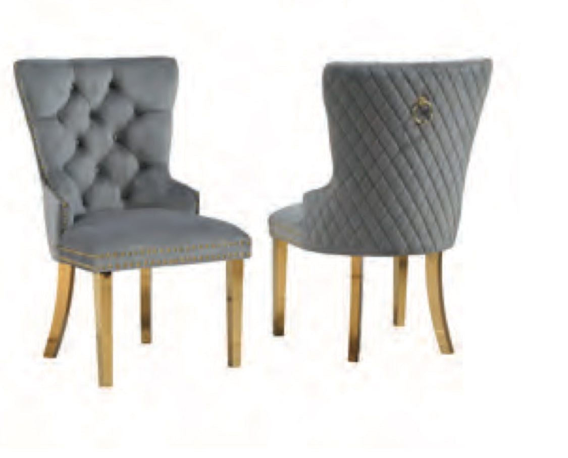 Cushion Dining Chair W/Gold Legs