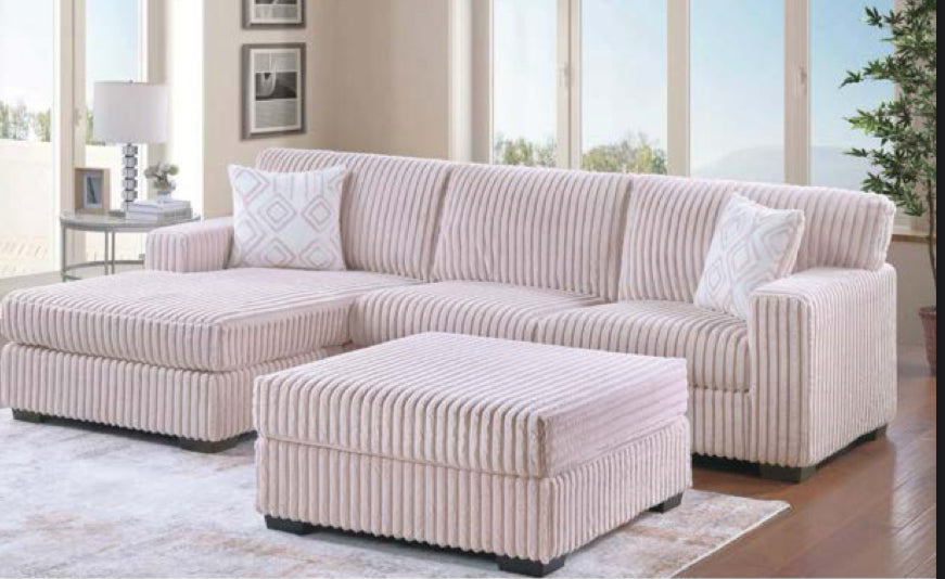 2PC Corduroy Sectional Set