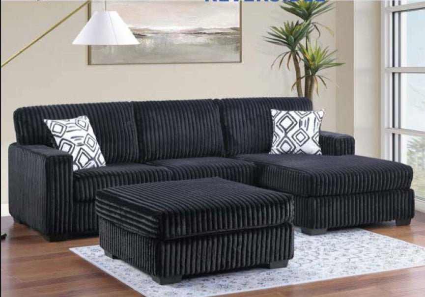 2PC Corduroy Sectional Set