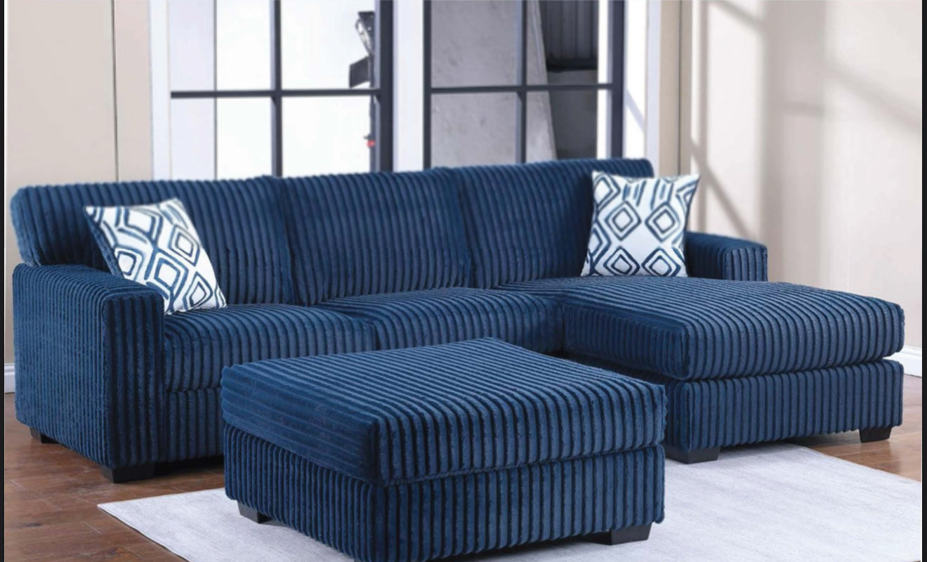 2PC Corduroy Sectional Set