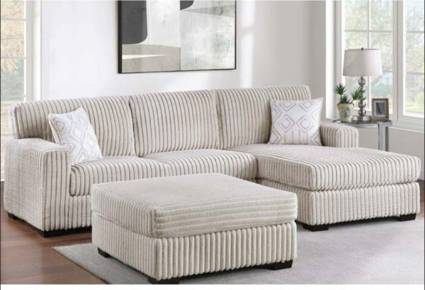 2PC Corduroy Sectional Set