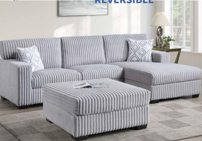 2PC Corduroy Sectional Set