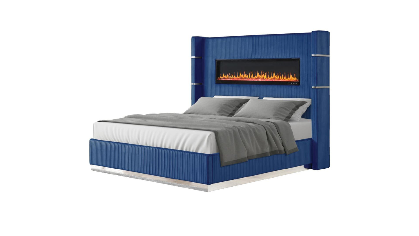 Lizelle Bed Frame W/ Fireplace Display