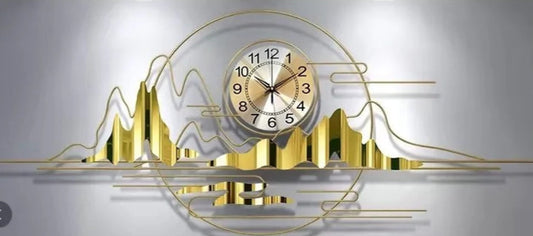 Large Gold City Wall Clock