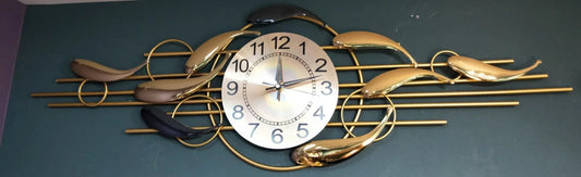 Large Sea Life Gold Wall Clock