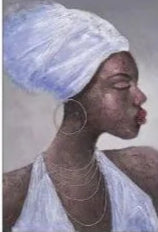 Symbolic Powerful Black Woman  Oil Painting