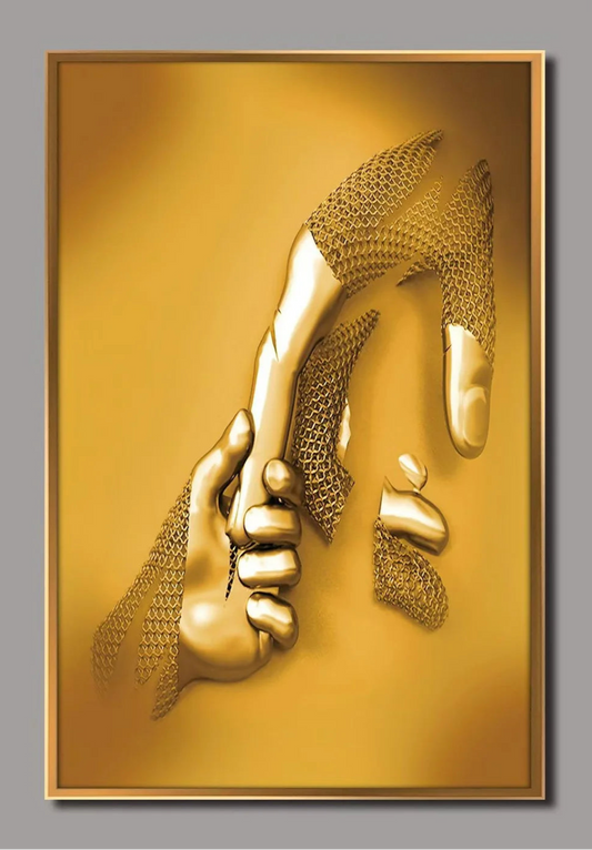 Contemporary Golden Art Piece