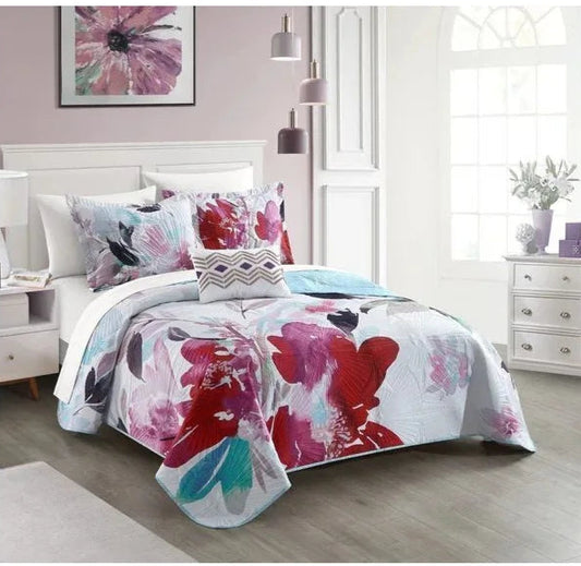 King Multi Color 5 PC Comforter Set