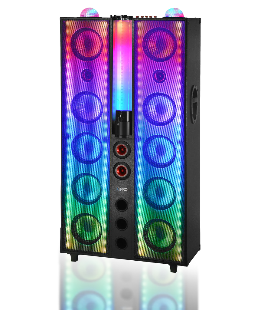 10 x 8" LED Bluetooth Party Speaker with Beer Dispenser & Wireless Mic