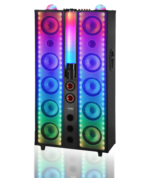 10 x 8" LED Bluetooth Party Speaker with Beer Dispenser & Wireless Mic