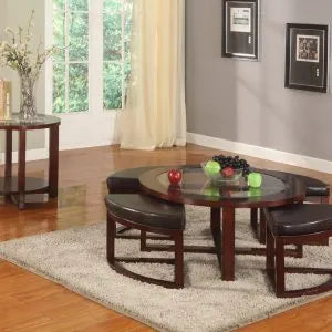 Unique Coffee Table Set W/ 4 Stools