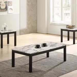 3PC Marble Top Coffee Table Set