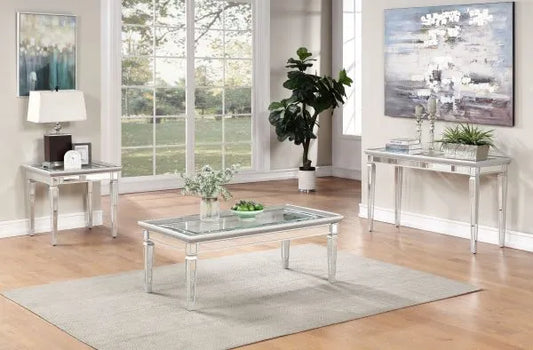 Modern Silver Tone Coffee Table