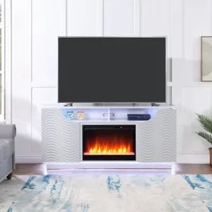 66'' TV Stand W/ Fireplace