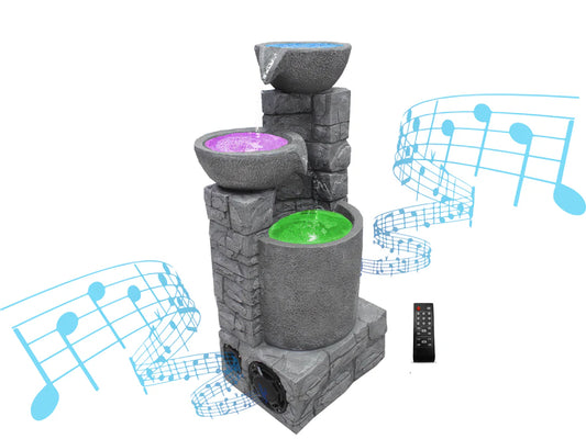 3-Tier LED Water Foutain W/ Bluetooth Speaker