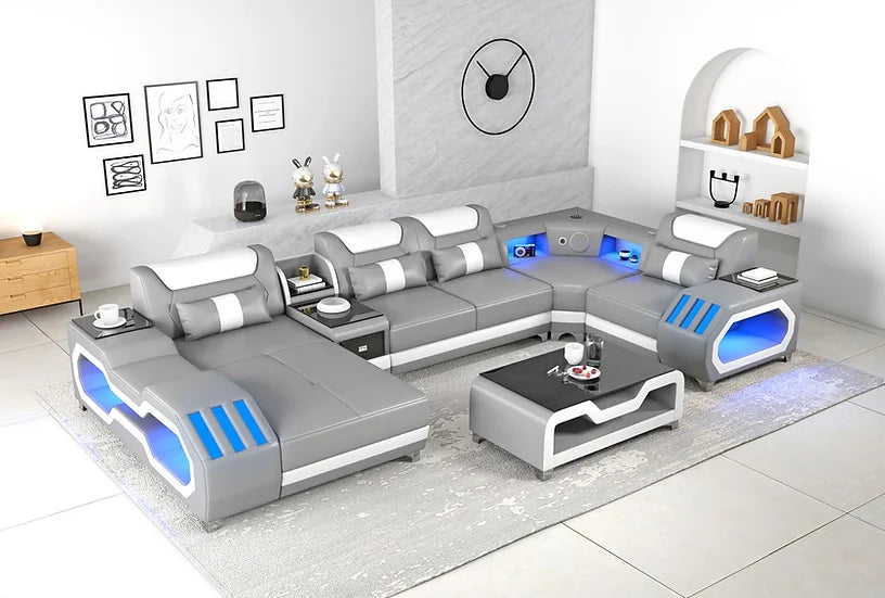 Gray & White Innovated Living Room Set