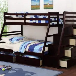 Double Bunk Bed W/ Staircase & Draw