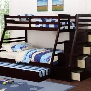 Triple Bunk Bed W/ Staircase