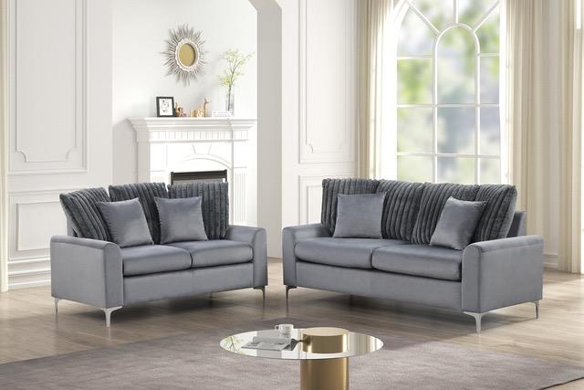 Fabric Sofa and Loveseat Set