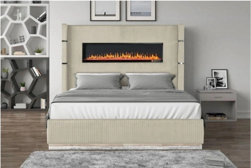 Lizelle Bed Frame W/ Fireplace Display