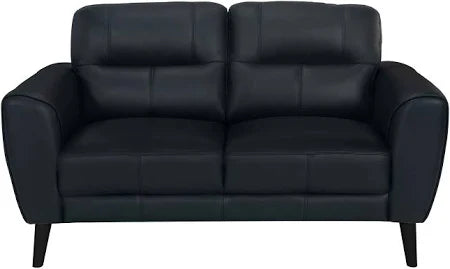 Black Leather Love Seat