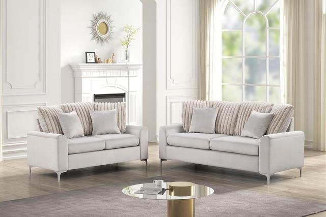 Fabric Sofa and Loveseat Set