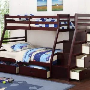 Double Bunk Bed W/ Staircase & Draw